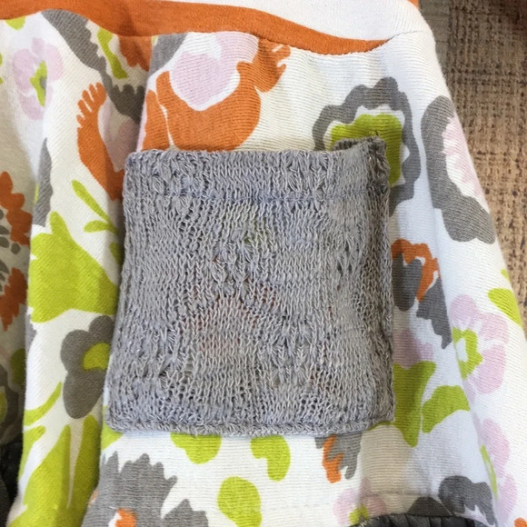 Giggle Moon Orange Gray Striped Floral Ruffle Dress Baby 6M Long Sleeve - Picture 5 of 11